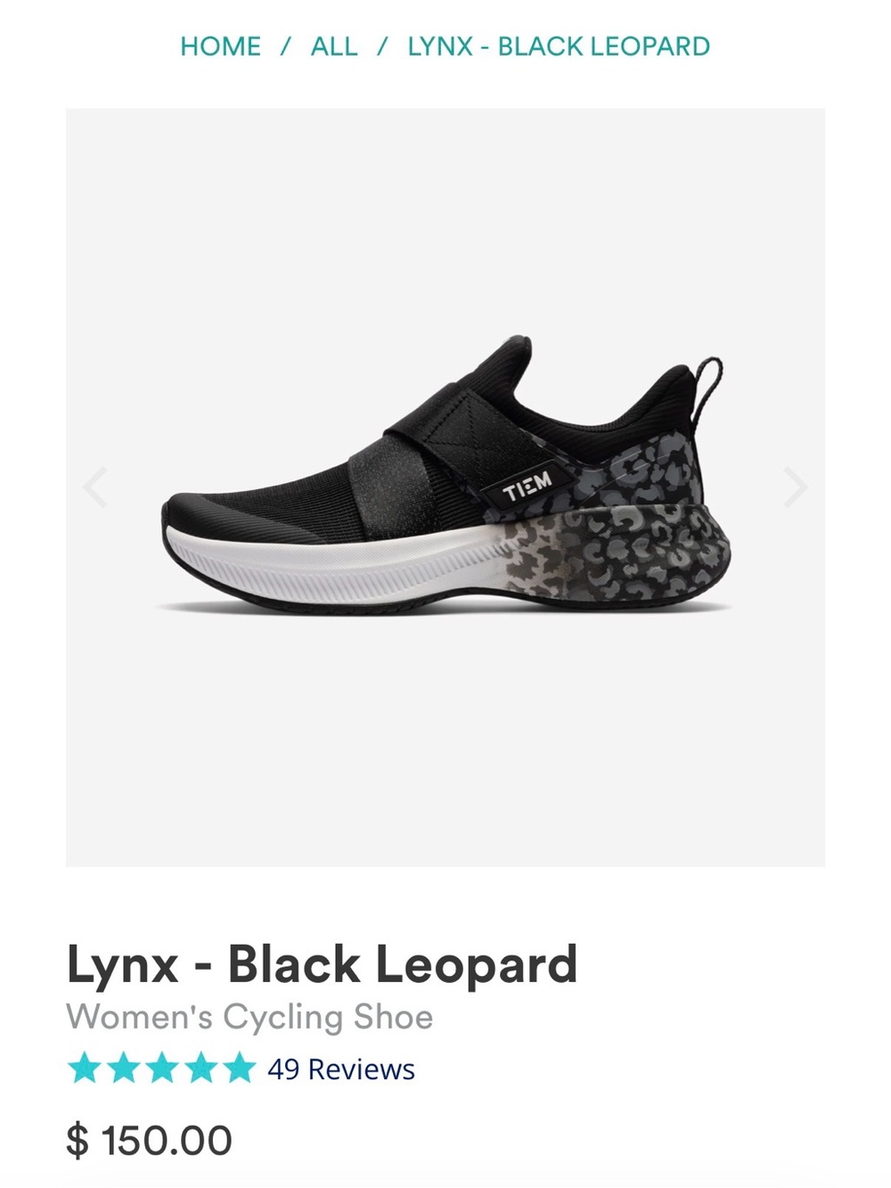 Tiem Women's Black Leopard Athletic Shoe